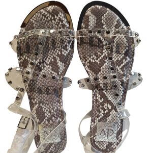 NWOT DV by DOLCE VITA Women's Snakeskin and Clear Strap Sandals SIZE 6.5